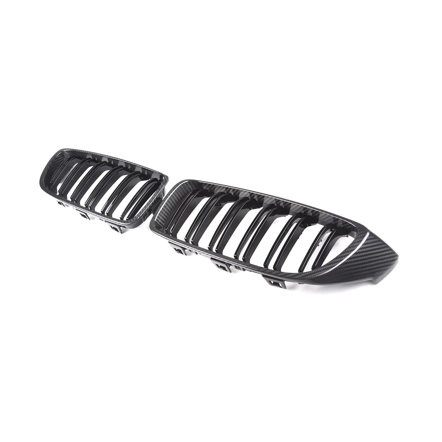BMW F80 M3 & F82/F83 M4 Pre Preg Carbon Fibre & Gloss Black Premium Front Grilles