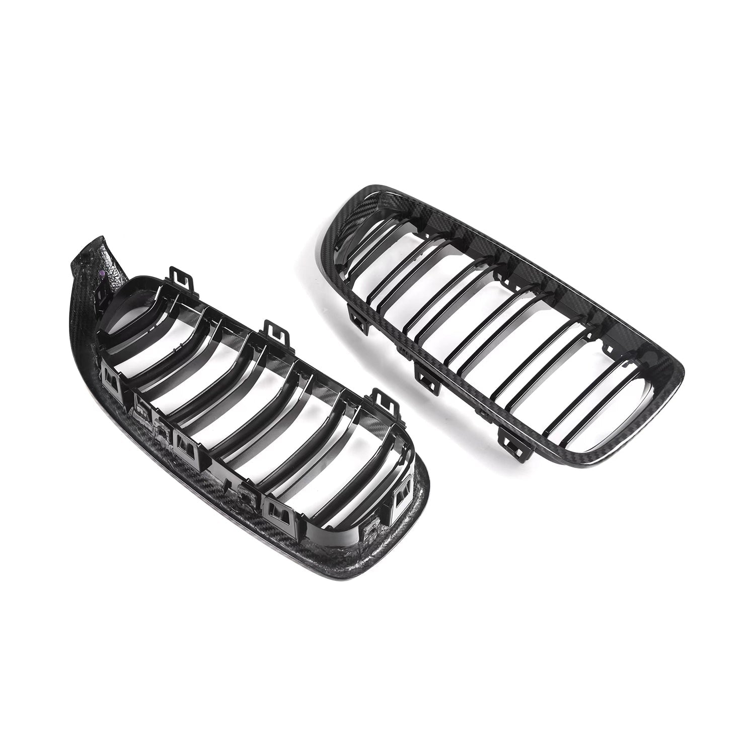 BMW F80 M3 & F82/F83 M4 Pre Preg Carbon Fibre & Gloss Black Premium Front Grilles