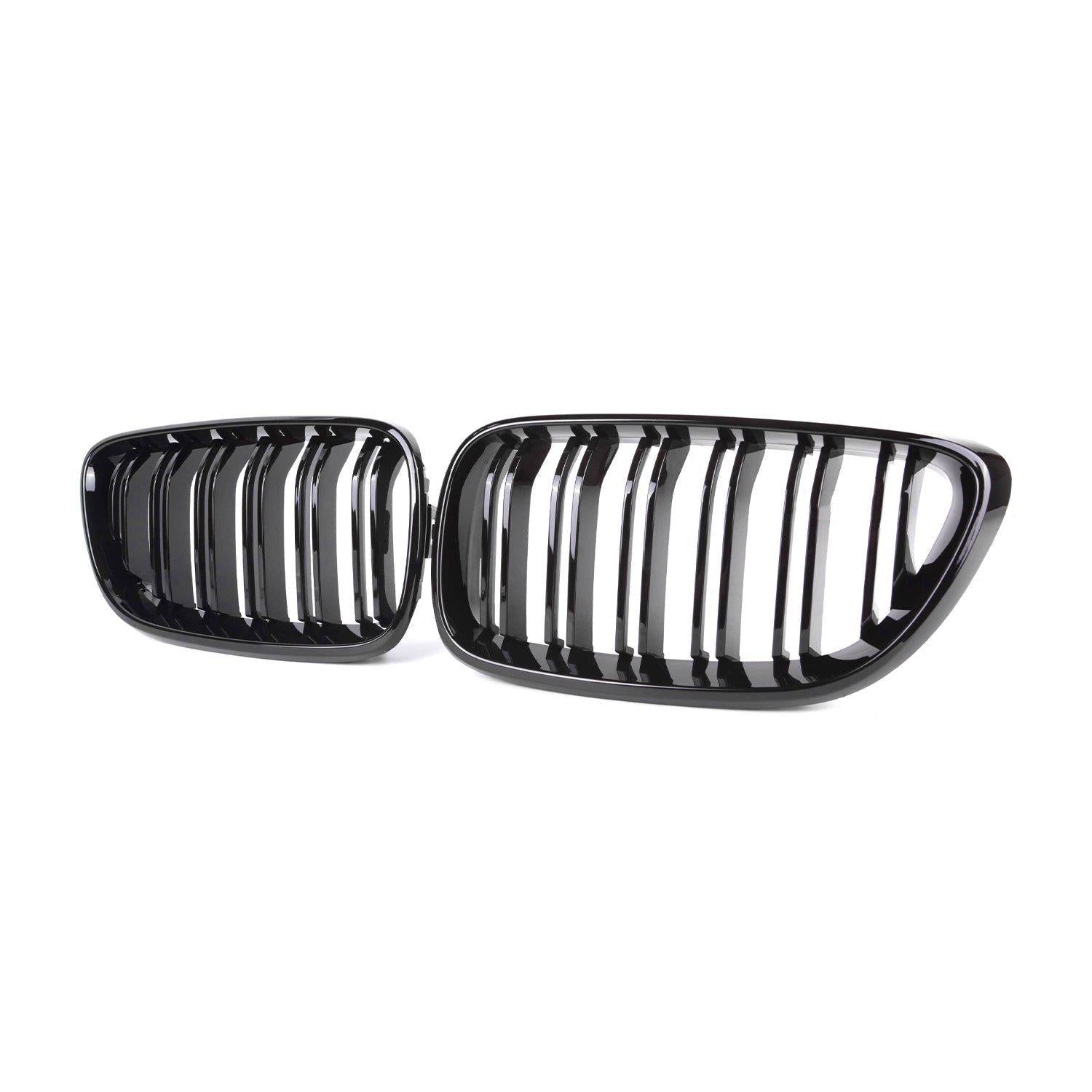 BMW F87 M2 N55 & F22/F23 2 Series Gloss Black OEM M2 Style Double Slat Front Grilles