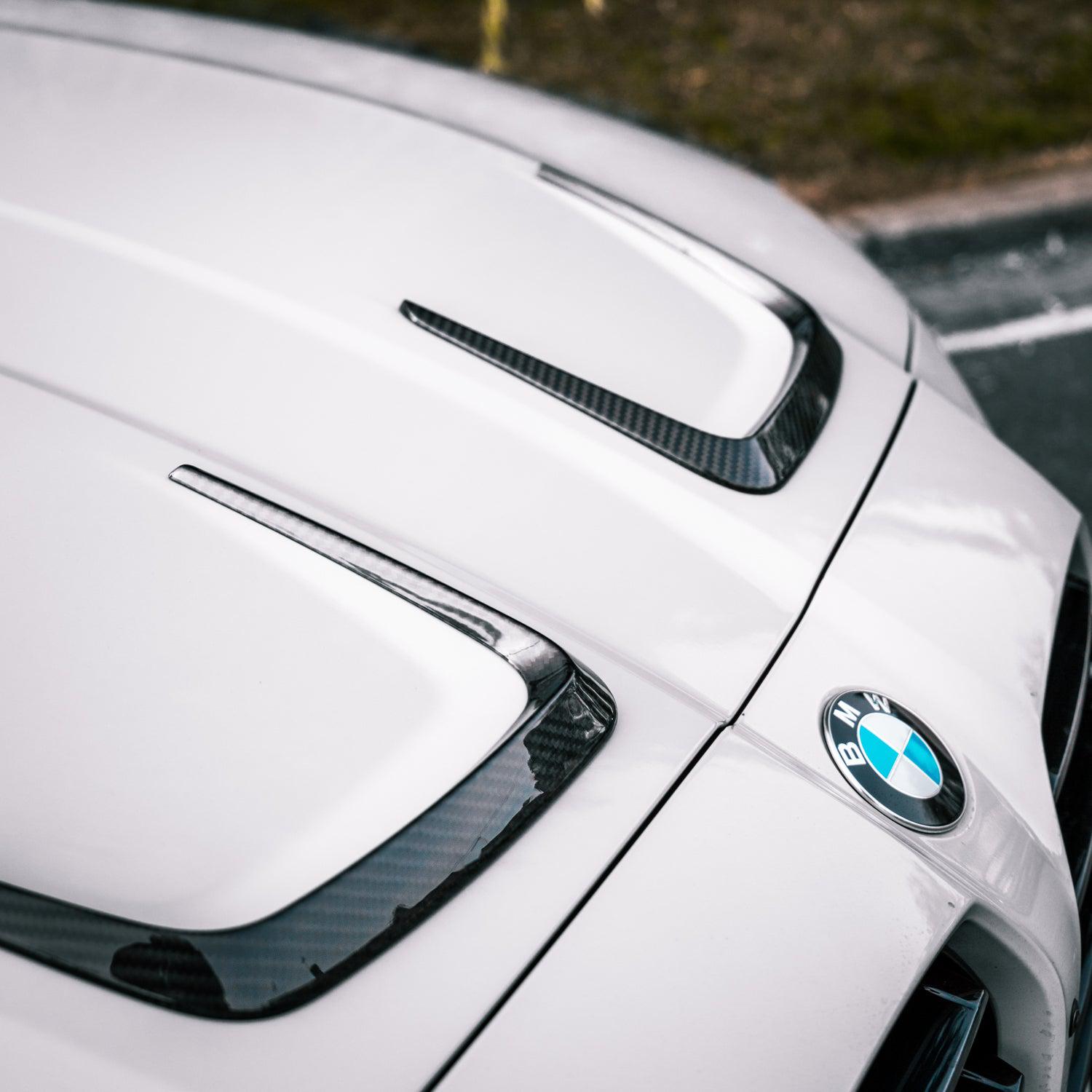 BMW G80/G81 M3 & G82/G83 M4 Pre Preg Carbon Fibre X Style Hood Vent Trims