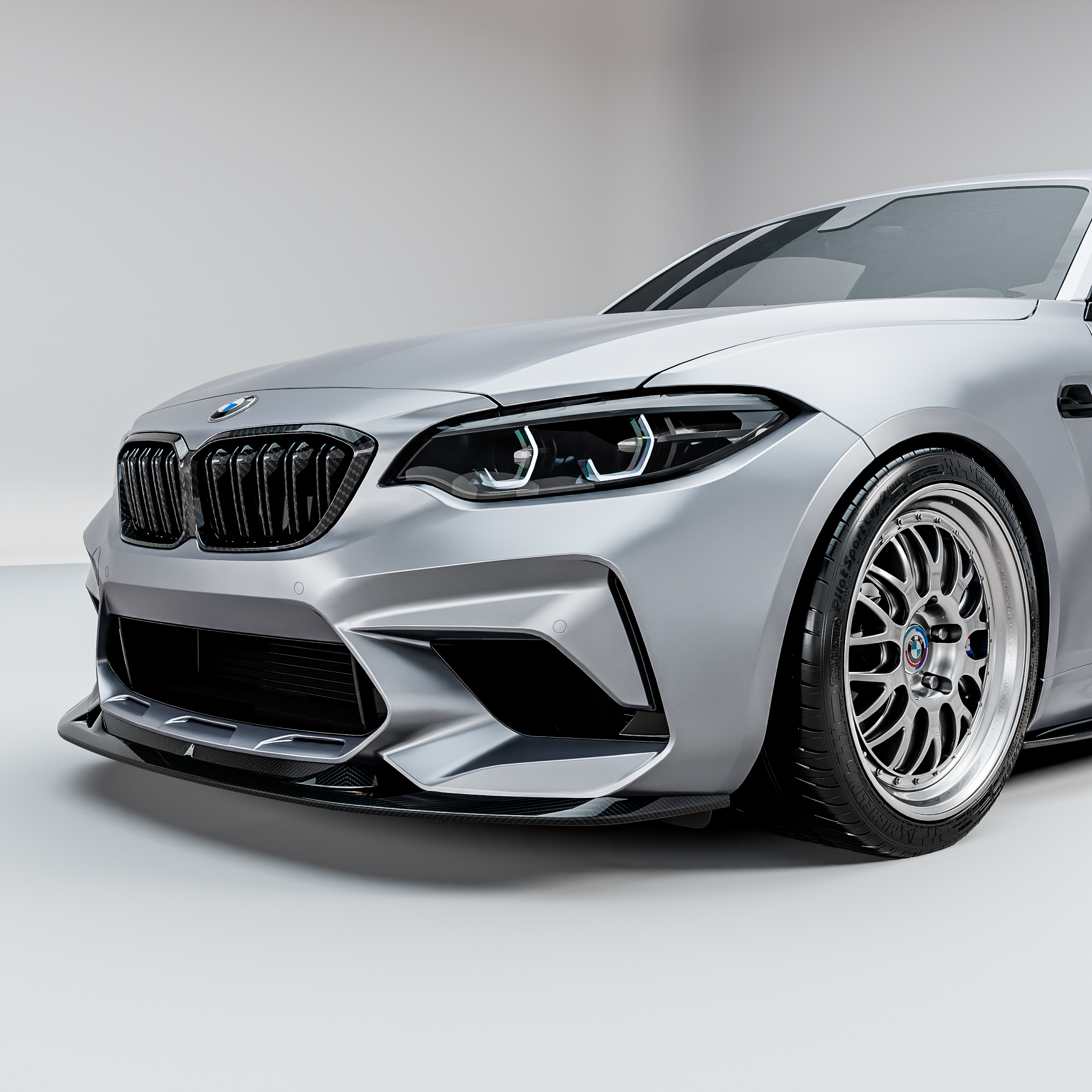 MHC+ BMW F87 M2 Competition S55 GTX Front Splitter In Pre Preg Carbon Fibre