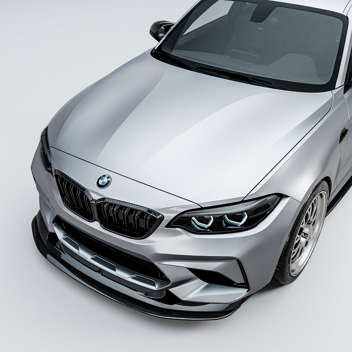 MHC+ BMW F87 M2 Competition S55 GTX Front Splitter In Pre Preg Carbon Fibre
