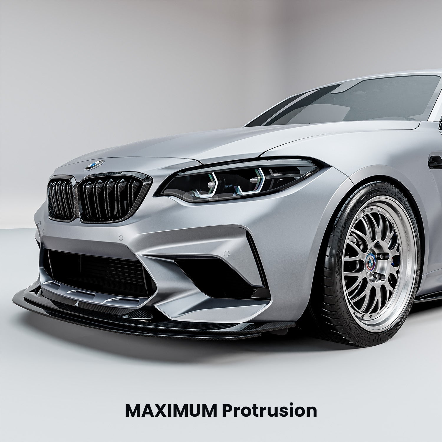 MHC+ BMW F87 M2 Competition S55 GTX Front Splitter In Pre Preg Carbon Fibre