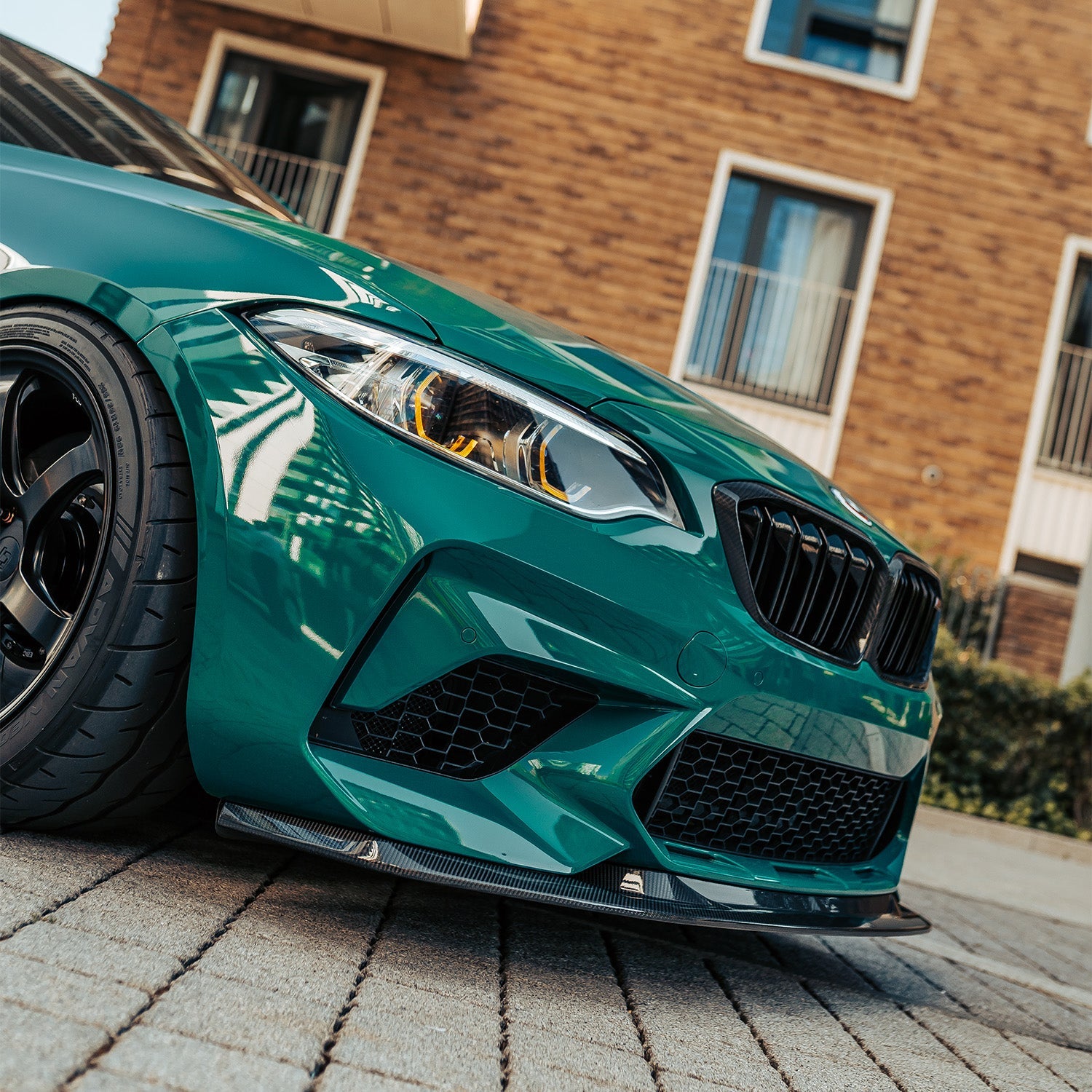 MHC+ BMW F87 M2 Competition S55 GTX Front Splitter In Pre Preg Carbon Fibre