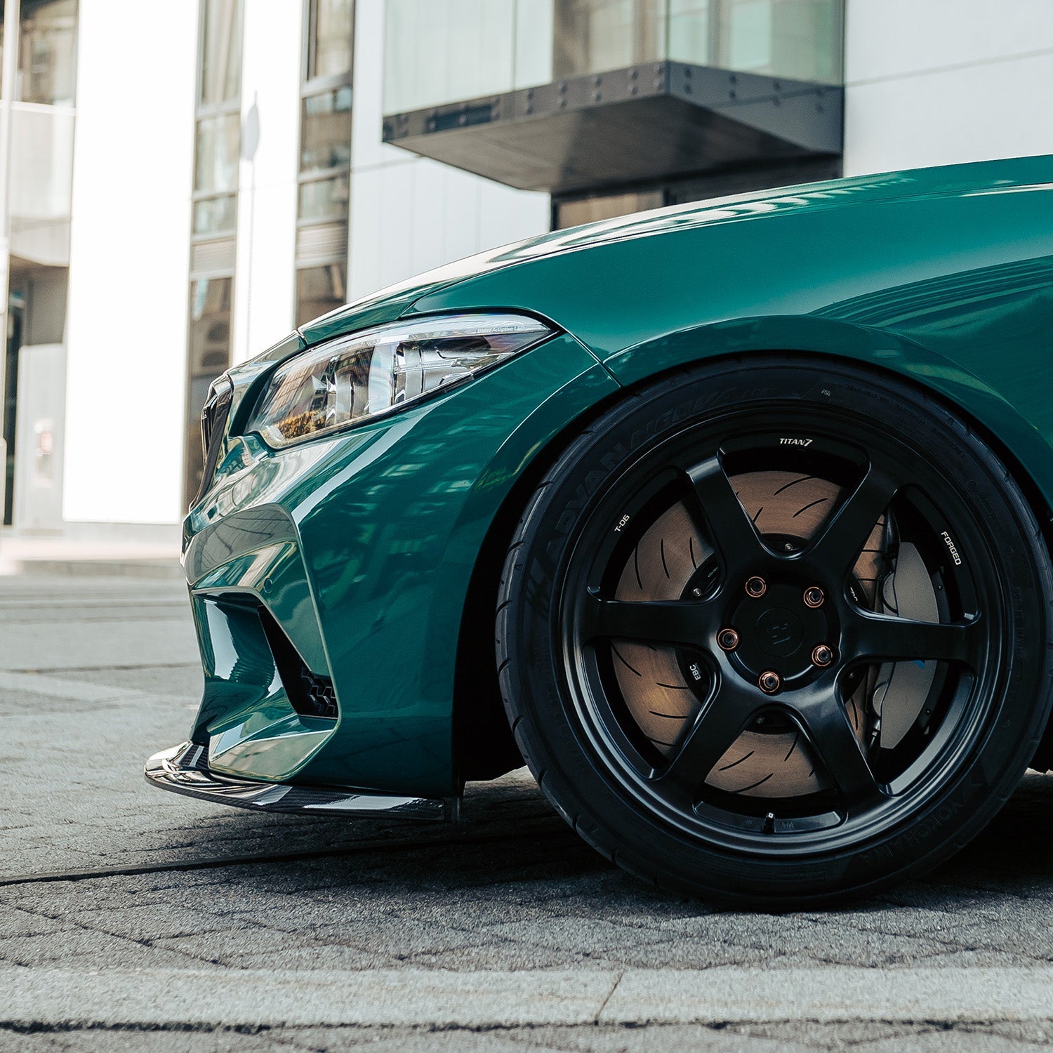 MHC+ BMW F87 M2 Competition S55 GTX Front Splitter In Pre Preg Carbon Fibre