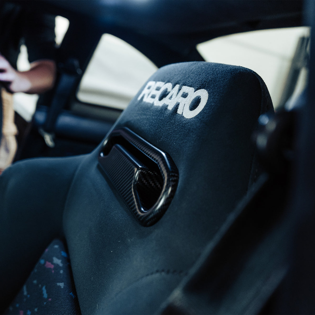 MHC+ Recaro SR2 & SR3 Satin Pre Preg Carbon Fibre Seat Harness Pass Through Inlays Set