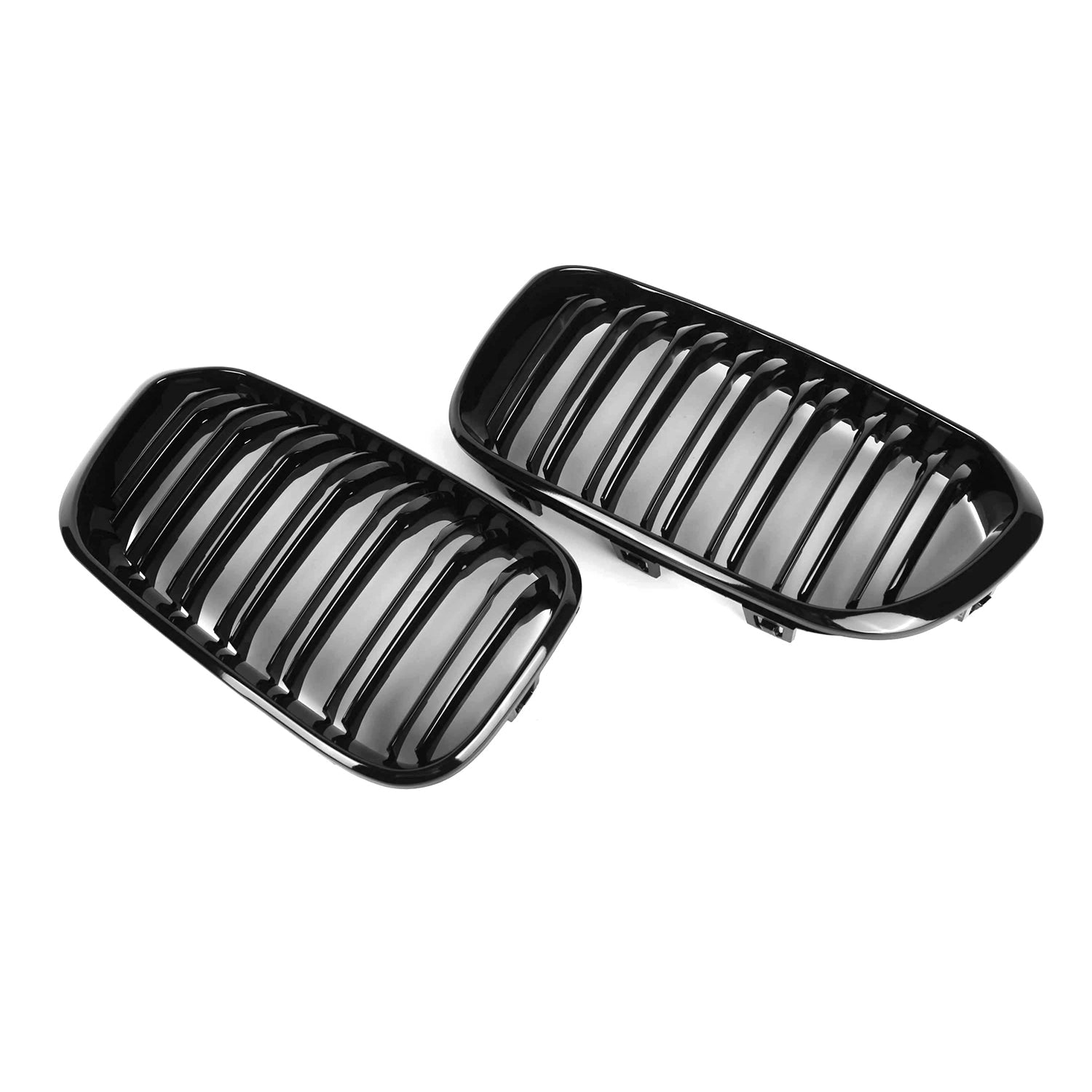 BMW F20 & F21 1 Series LCI Gloss Black Double Slat Front Grilles