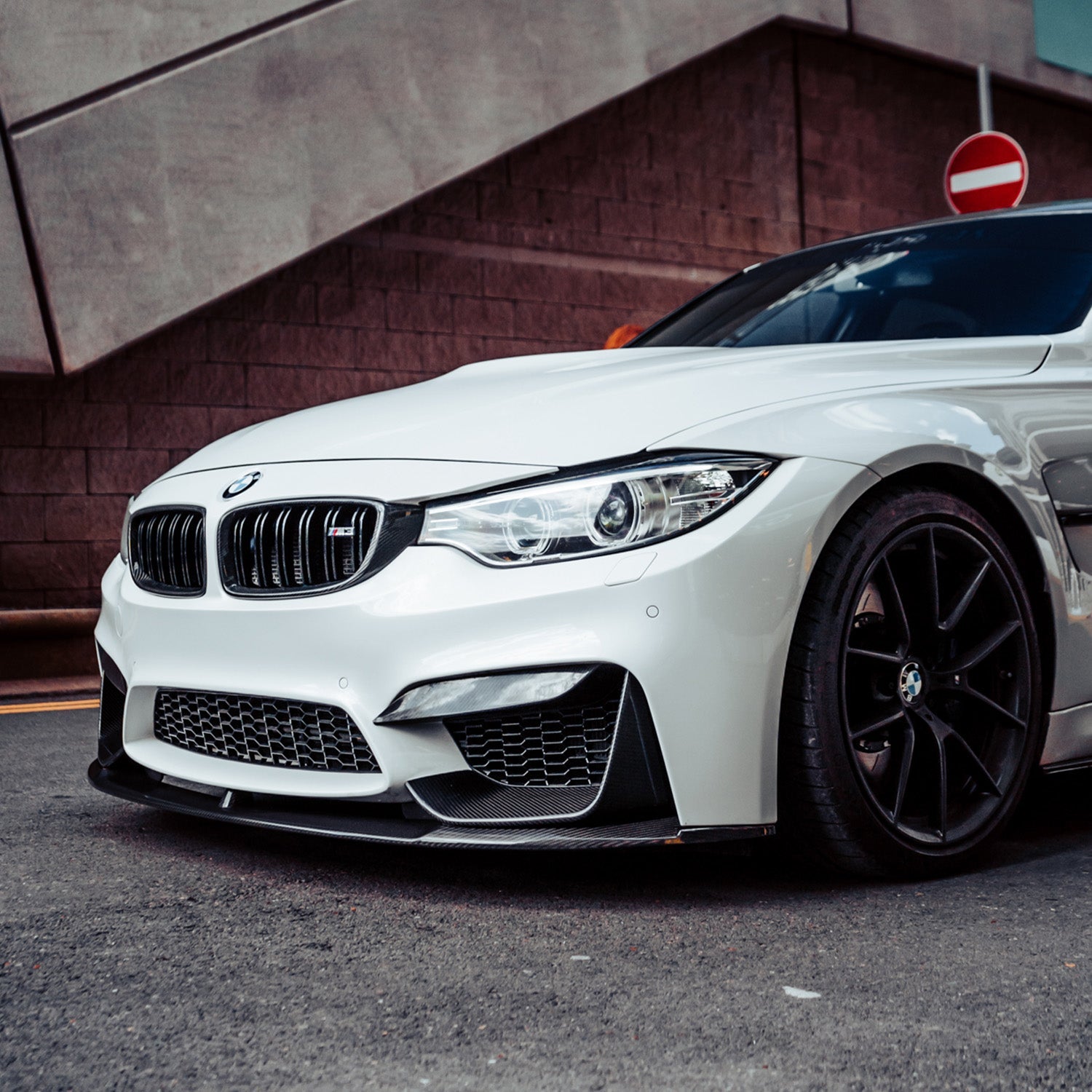 MHC+ BMW F80 M3 F82 M4 Performance Style Front Splitter In Gloss Carbon Fibre Pre-Preg