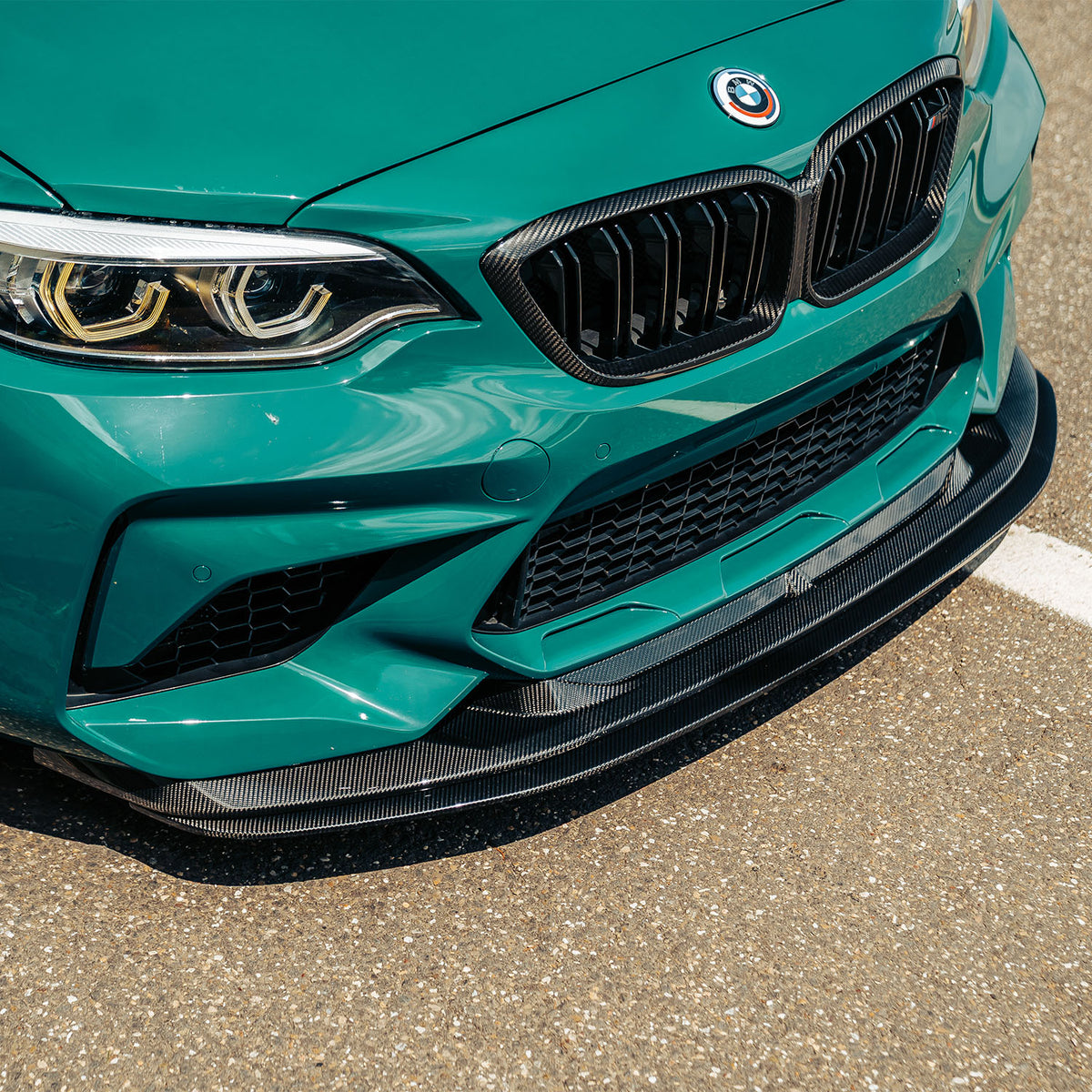 MHC+ BMW F87 M2 & M2 Competition GTX Adjustable Front Aero Add On In Pre Preg Carbon Fibre