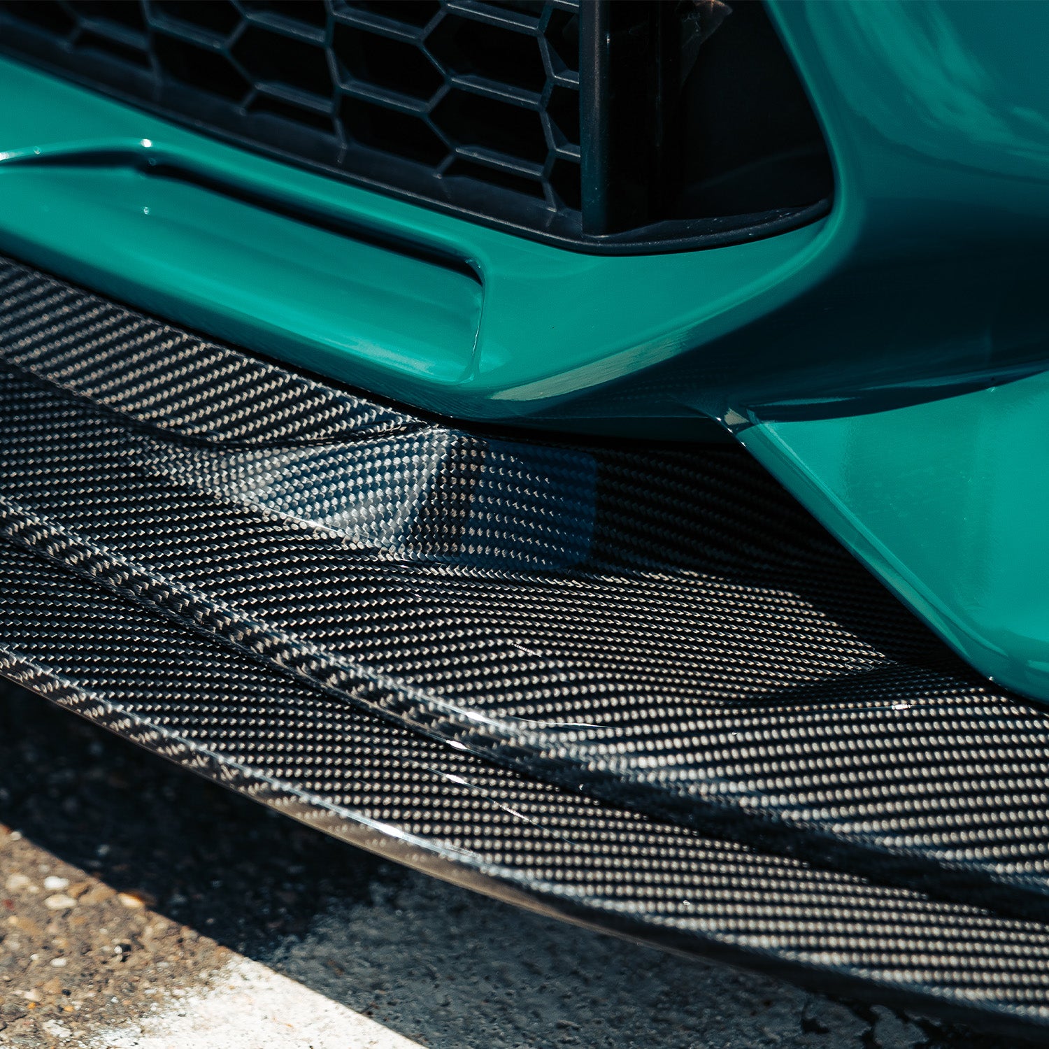 MHC+ BMW F87 M2 Competition S55 GTX Front Splitter In Pre Preg Carbon Fibre Upper & Lower Sections Fitted