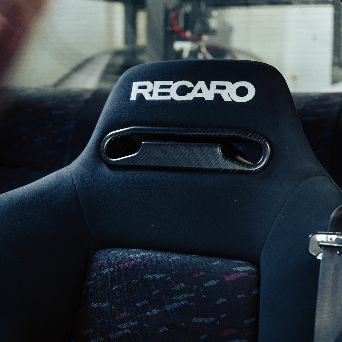 MHC+ Recaro SR2 & SR3 Satin Pre Preg Carbon Fibre Seat Harness Pass Through Inlays Set