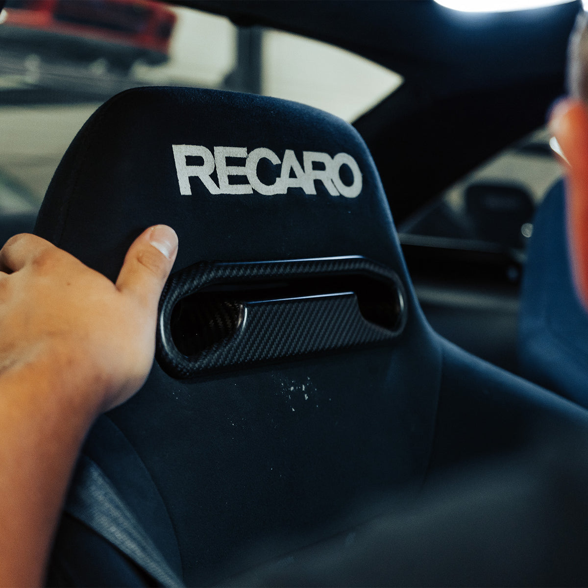 MHC+ Recaro SR2 & SR3 Satin Pre Preg Carbon Fibre Seat Harness Pass Through Inlays Set